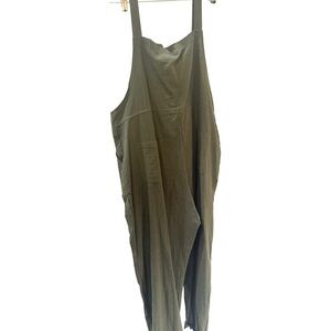 Linen / Cotton Women’s Overalls, Olive Green